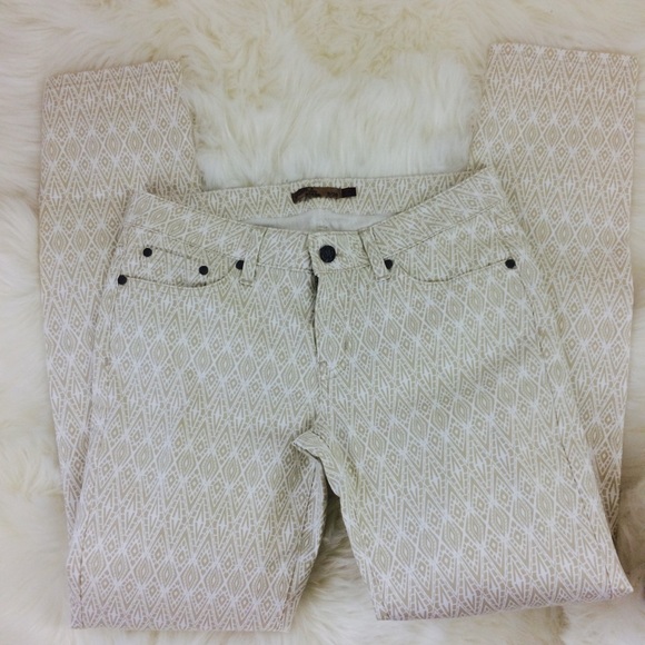 Prana Denim - Prana White Kara Jeans with Tan Geometric Design